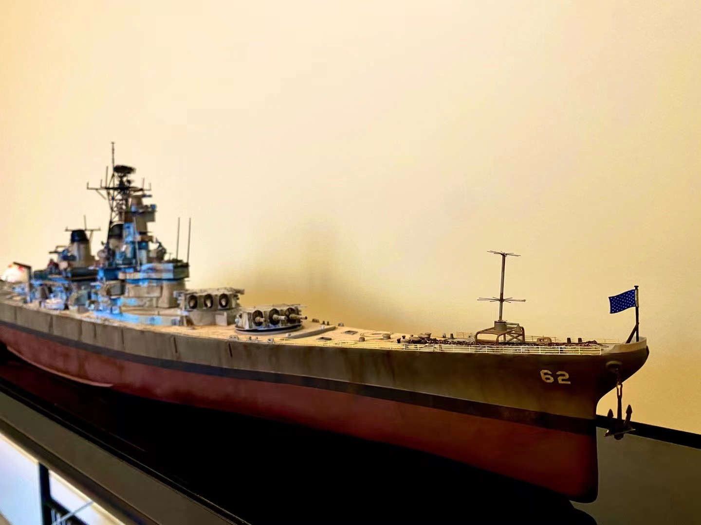 Iowa-class battleship model, view 1